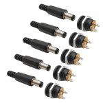 5 paari 12 V 3A 5,5 x 2,1 mm plastikust isane pistikud DC022 alalisvoolu pistikupesa emane tungraua kruvi mutter paneeli kinnitus&uuml;hendus 5,5 * 2,1 mm 5Pairs must