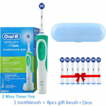 Oral B Dual Clean p&ouml;&ouml;rleva vibratsiooniga elektrilise hambaharjaga laetav Oral B hambahari 8 harjapeaga + hoiukarp