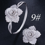 WWJ &uuml;liluksuslik tsirkooniumoksiidist suur kuldne geomeetriline lilleline abielus&otilde;rmuste k&auml;ev&otilde;ru komplektid 6 kuld