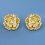 Mood Naiste k&otilde;rvar&otilde;ngad Kollane epoksiid lilledega k&otilde;rvar&otilde;ngad Elegantsed naiste peoehted K&auml;sitsi valmistatud emailiga s&uuml;nnip&auml;evakingitus kollane