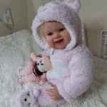 BZDOLL 55cm 3D v&auml;rviga nahale n&auml;htavad veenid Pehme silikoonist Reborn Baby Doll M&auml;nguasi T&uuml;drukule Armas naeratav Bebe riidest keha Elus S&uuml;nnip&auml;evakingitus 55cm 3D-paint Skin Doll