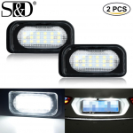 2tk/komplekt LED numbrim&auml;rgi lambipirn No Error Canbus For Benz Mercedes C-Classe W203 4Door 2001-2007 Car-styling 18SMD led Auto numbrim&auml;rgi lamp