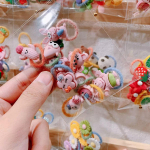 YANRONG 10 TK T&uuml;drukute armsad multifilmi juuksepaelad Vasts&uuml;ndinud beebile kahjutud juuksesidemed P&ouml;idla kummipaelad, mis sobivad &otilde;hukestele juustele Beebi aksessuaarid