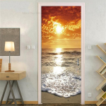 Mere rannaukse kaunistuskleebised Magamistoa Sissep&auml;&auml;s Poiste T&uuml;drukute Tuba 3D-tapeet Looduslik maastik Isekleepuvad koduseina kleebised beach Sunset sticker