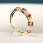 Bella Box Luksuslikud kullav&auml;rvi s&otilde;rmused Inkrusteeritud roosiga Punane tsirkoon Elegantsed Naiste Pulmapeo s&otilde;rmused &Otilde;rnad Trendikad Ehted 6 punane