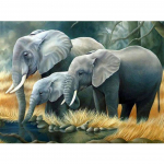 Elevant 5D DIY Teemantmaaling Rhinestone Pilt Ristpiste komplekt T&auml;is teemanttikandiga loomade mosaiigiga kingitud kodukaunistus Full Round 20x30CM