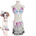 Demon Slayer Cosplay kost&uuml;&uuml;m Kimetsu no Yaiba Kamado Tanjirou Jumpsuit ujumistrikoo ujumistrikoo naiste t&uuml;drukute rannaujumisriided XS