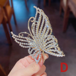 Peen Rhinestone'i liblikas juuste k&uuml;&uuml;nisklambrid naistele Elegantsed p&auml;rljuuksed Crab Barrette peakatted NAISTE JUUKSEKLAPID hobusesabaklamber D