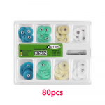 Hammaste poleerimiskettad Gross Reduction Conturing Mandrel Triibud Hambaravimaterjalid Hammaste valgendamine 80pcs