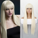 MISS PARUKAS Pikad sirged juuksed Naturaalsest kuumuskindlast kiust must parukas naistele igap&auml;evaseks kandmiseks Roosad punased Cosplay parukad 60 CM