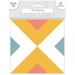 Les Tr&eacute;sors De Lily [R2203] - 6 kleebise komplekt  Cement Tiles  sinine oranž - 15x15 cm sinine