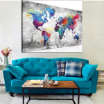 5D isetehtud teemantmaal Maailma kaart Ristpistes komplekt Teemanttikandid Mosaiikkunst Pilt kividest kaunistus kingitus Full Round 20x30cm