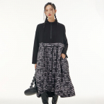 XITAO Patchwork Tasku lahtine triibuline lilleline pullover kleit Uus saabumine vabaaja moodne temperament K&otilde;ik sobivad WLD13146 One Size hall