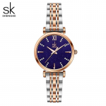 Shengke k&auml;ev&otilde;ru naiste k&auml;ekell Rose Golden klassikaline k&auml;ekell, kingitus naistele originaalse disainiga kvartskell Relogios Femininos sinine