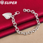 925 h&otilde;bedast kahekordse s&uuml;dameripatsiga k&auml;ev&otilde;ru ehted 20cm