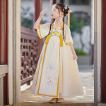T&uuml;druk Hanfu iidne kost&uuml;&uuml;m lapsed Hiina stiilis v&auml;ikese t&uuml;druku kleit Tang kleit printsessi seelik rahvariided lapsed S