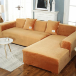 Pehme diivanikate elutuppa Stretch Velvet Nurgatugitool padi Diivan m&ouml;&ouml;bel Chaise Lounge Slipcover Istmed 1seat 90-140cm-1pc oranž