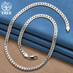 925 Sterling h&otilde;be 16/18/20/22/24 tolli 6mm k&uuml;lgkett kaelakee ehted 40cm
