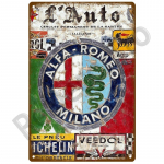 Alfa baar Retro plekk-silt Rippuv metallist silt Kodu seinakaunistus Kaunistusplaadid Plakatid seinal Elutoa kaunistus Luksus 20 x 30cm