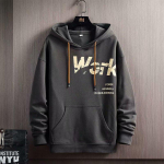 IELGY meeste kapuutsiga kampsun Trendikas pullover Riided lahti M must
