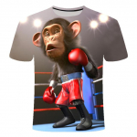 Suvine meeste t&auml;nava T-s&auml;rk 3D Gorilla Print vabaaja O-kaelusega l&uuml;hikeste varrukatega Moodne Mugav vaba hip-hop meeste uus stiil XXXXXL