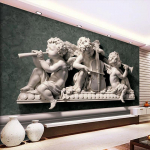 Euroopa stiilis 3D-stereo kipsist inglikujuline seinamaaling Tapeet Elutoa kunst Kodukaunistus Veekindlad 3D-seinapaberid 200 cm(W) x 140 cm(H)