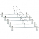 5 tk Tugevad libisemisvastased riidepuud koos reguleeritavate klambritega p&uuml;kste seelikute ja muu jaoks &ndash; roostevabast terasest kaitse hall