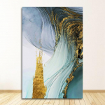 Elutoa jaoks Stiilne Cuadro Decorativo Moodne Abstraktne Roheline Kuld Foolium l&otilde;uend Kunst Mood Sinine ja tr&uuml;kitud seinapilt raamita 21*30cm