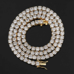 Ehted Iced Out Tennis Chain Meeste Teemant-kuubik Tsirkooniumoksiidist kaelakee Naistele Width 3mm +Chain 40cm