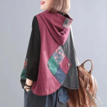 Vest puuvillane naiste kevad- ja s&uuml;gisene suures suuruses teksariidest kardiganist vest Retro kapuutsiga &uuml;laosaga taskutr&uuml;kiga &uuml;hendav vest XXXL