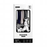 6 tk Simple Life geelpliiatsite komplekt Cartoon Design Pehme hoidmine 0,5 mm Kuulakas must v&auml;rviline tint kirjutamiseks