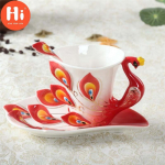 Tere 200ML Luuportselanist 3D V&auml;rvilise Emailiga Loomakujuline Kohvitass Alustassi ja Lusikaga Keraamilised P&auml;rastl&otilde;unased Teetassid Joogin&otilde;ud