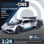 1/24 Scale Benz ONE Sports Diecast automudeli m&auml;nguasi, tagasit&otilde;mmatav m&auml;nguasi koos heli ja valgusega lastele V&auml;ikelastele poistele T&uuml;drukutele m&otilde;eldud kingituste kollektsioon 1/24-21x9x5cm hall
