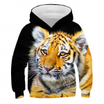 Laste kevad-s&uuml;gis tiigri dressipluus Moeprint 3D Harajuku Pullover Lastele Puuvillane pikkade varrukatega kapuutsid Vabaajar&otilde;ivad teismelistele 120