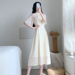 T&auml;iustatud cheongsam retro temperamendiga kleidi pitsist maksikleit XL gray