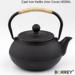 BORREY 1200 ml k&auml;sitsi valmistatud malmist veekeetja Tetsubin teekann roostevabast terasest infusiooniga gaasipliidiga veekeetja must Jaapani teekann Iron Cover600ML