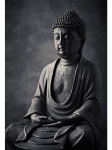 Mustvalge mediteeriv Buddha Zen Religioon Plakat ja Prinditud L&otilde;uendimaali Seinakunst elutoa kodukaunistuseks Cuadros 21x30cm No Frame