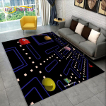 Pacman Retro Classics m&auml;ngum&auml;nguvaip, vaibavaip kodu elutoa jaoks, laste magamistoa diivan, uksematt, libisemiskindel p&otilde;randamatt 160cm x 200cm