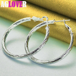 925 Sterling Silver Wave 40mm Hoop k&otilde;rvar&otilde;nga ehted