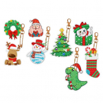 1 komplekt J&otilde;uluteemantmaalidega V&otilde;tmehoidja Armsad j&otilde;ulupuu sokid J&otilde;uluvana Rhinestone Maalimine Akr&uuml;&uuml;list v&otilde;tmehoidja ripatsid DIY Faux Diamond A