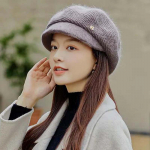 Pardikeelbarett Emane Talvine metsik maalikunstnik K&uuml;&uuml;liku karusnahast segatud kootud soe kaheksanurkne villane m&uuml;ts One size