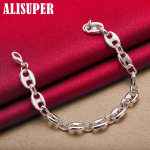 925 h&otilde;bedane lihtne klassikaline keti k&auml;ev&otilde;ru ehe 20cm