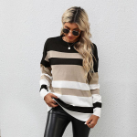 YYFS naiste moe vabaaja kevad-s&uuml;gis pikkade varrukatega O-kaelusega pulloverid ja pikad varrukad S khaki/must