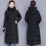 Talvepargid kapuutsiga puuvillane naiste jope tuulekindel vihmakindel paks soe mantel mood 5XL valge naiste pikk lumemantel 4XL