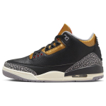 Air Jordan 3 Retro Must Kuldne Naiste Tossud Tulepunane Metallik-Kuldne Tsemendi-Hall CK9246-067 36