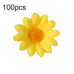 100 tk Kunstlilled V&otilde;ltssiidist p&auml;evalillepead Pulmade lilledega DIY Decor valge