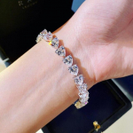 925 Sterling Silver loodud Moissanit White Crystal CZ kalliskivist armastuss&uuml;dame k&auml;ev&otilde;rud naiste ehete jaoks pulmakink