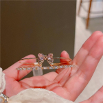 Superhaldjas 14K kullast roosa liblikas k&auml;ev&otilde;ru kahekihiline &uuml;lipeen kullaga kaetud tsirkoon k&auml;ev&otilde;ru k&auml;ev&otilde;ru ehted