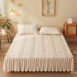 Puhast puuvillast madratsikate Kaasaegsed pestavad &uuml;hev&auml;rvilised voodikatted Tepitud madratsikaitse elastse ribaga pehmed voodiseelikud 1pc 200x220x30cm