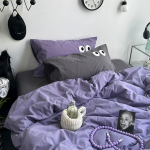 Lillahall must silmar&auml;tik tikitud pestud puuvillast neljaosaline komplekt puhtast puuvillast voodilinad ja liibuvad linad kolmeosaline voodikomplekt 1.2m bed sheet 3pcs